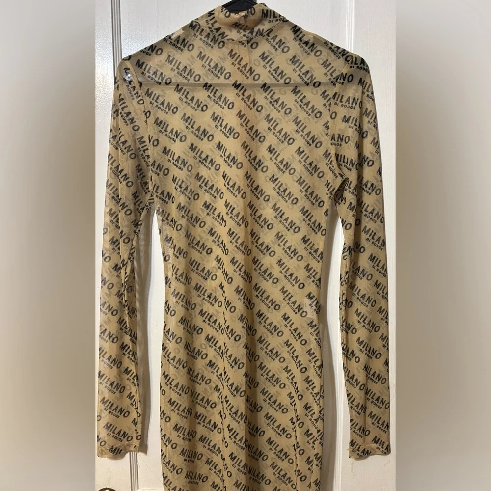 Milano Di Rouge Tan Long Sleeve Dress - Picture 2 of 5